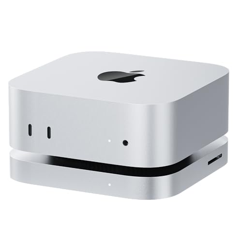 BEELINK EX Mate Mini-B 2TB for Mac mini M4 Dock, 80Gbps USB-C Aluminum Alloy Stand with M.2 PCIe SSD Slot (Pre-Installed 2TB NVMe, Expandable up to 8TB, 2.5G LAN, USB-A 3.0, SD4.0, Silver)