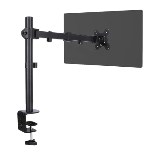 Livotica Single Monitor Desk Mount, Heavy Duty Adjustable Monitor Stand for 13"-32" Screen, Monitor Arm Desk Mount Holds Up to 22lbs with C Clamp/Grommet Base