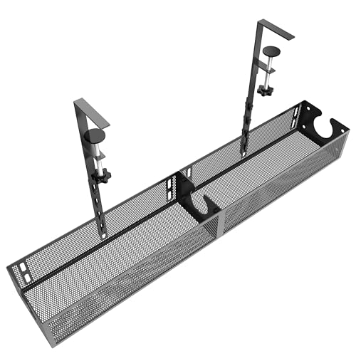 Under Desk Cable Management Tray (Black, 26.4)