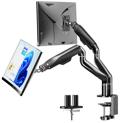 BIZUM Dual Monitor Stand for 17″-42", Heavy Duty Ultrawide Monitor Arm Dual-Monitor Mount VESA Mount with Clamp/Grommet Base, Holds 33.1lbs per Arm, Black