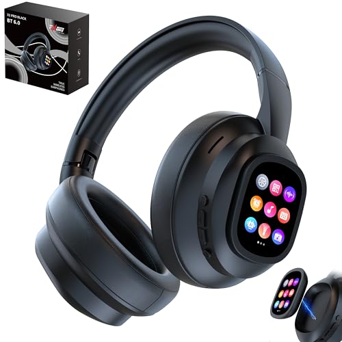 TMORI AI Smart Headphones with Detachable Screen - 115-Language Real-Time Translation, Hybrid ANC, Bluetooth 6.0, Built-in Flashlight & Photo Control for Travel, Business & Daily Use