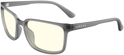 GUNNAR Gaming Glasses - Mammoth, Smoke, Clear Lens - Blue Light Blocking & Relieve Dry Eye