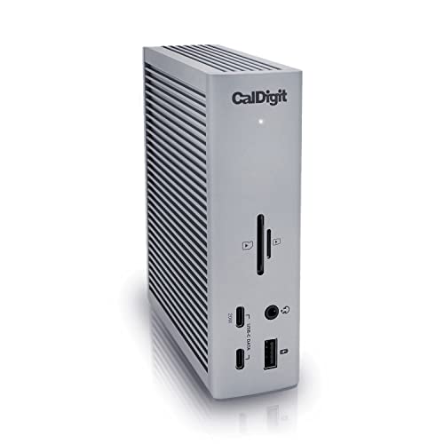 CalDigit TS4 Thunderbolt 4 Dock - 18 Ports, 98W Charging, 3X Thunderbolt 4 40Gb/s, 5 x USB-A, 3 x USB-C (10Gb/s), 2.5GbE, 8K or Dual 6K 60Hz Displays, Mac, PC Compatible with 0.8m Cable (Renewed)