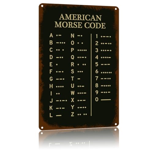Vintage Metal Sign Morse Code Binary Machine,Text Art Poster Home Wall Decor, Suitable For Walls, Doors, And Fences，Aluminum Printed Plaque 8×12Inch