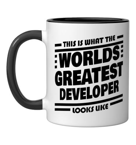 World's Greatest Developer Saying Funny Developer Ceramic Mug, Black/White, 11oz