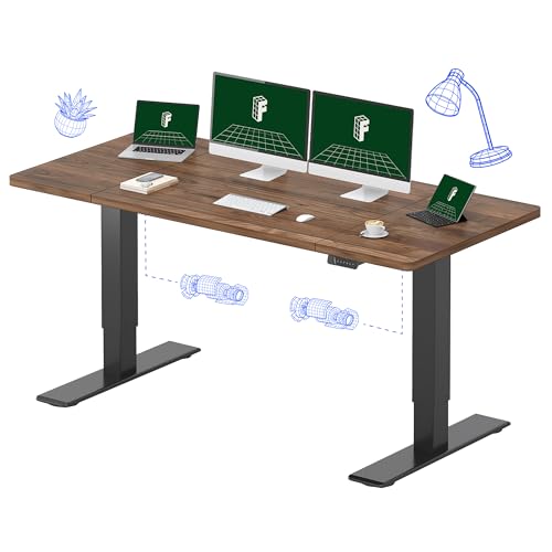 FLEXISPOT 71"x32" Large Dual Motor Electric Standing Desk, Black Walnut - 198 LBS Heavy-Duty Capacity, Ideal for Home Office, Creative Studio, or Multi-Monitor Setup