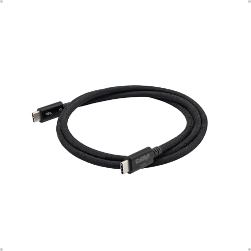 CalDigit Thunderbolt 5 Pro Braided Cable - 120Gbps 240W Power Delivery, Compatible with Thunderbolt 3, 4, USB4 Type C, MacBook Pro, iMac, iPhone 17 Max, Black (1m/3.28ft/39.37")