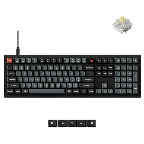 Keychron V6 8K Full Size Wired Mechanical Keyboard with Programmable Knob, 8000 Hz Polling Rate, OSA PBT Keycaps, Hot-swappable Super Banana Switchs, RGB Backlit for Mac Windows Linux