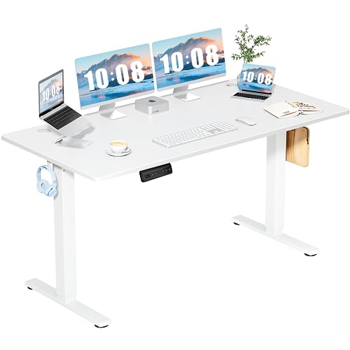 DUMOS 63 Inch Electric Standing Desk, Memory Adjustable Home Office Desk