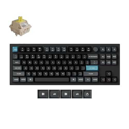 Keychron Q3 Ultra Wireless Mechanical Keyboard 8000 HZ Polling Rate, 80% TKL 2.4 GHz/Bluetooth 5.3/Wired Hot-Swappable Aluminum Custom RGB Gaming ZMK for Mac/Windows/Linux-Black