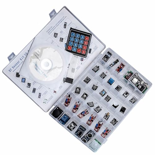 KEAcvise Upgraded 37 in 1 Electronics kit - arduino Sensor kit with Tutorial for uno r3 mega Nano - Starter kit for arduino sensors and esp32