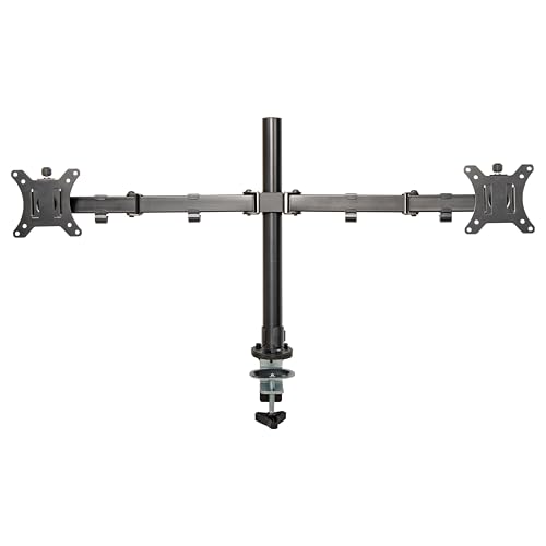 Elevon Dual Monitor Stand for 13-32 inch Computer Screens, Full Adjustable Two Screen Computer Monitor Arm, VESA Mount with C-Clamp/Grommet Base