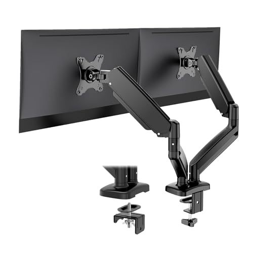 Monitor Arm, Computer Dual Monitor Arm Fits 13-32 Inch Computer Screens, Adjustable Height Swivel Monitor Stand with VESA Mounts, Holds 4.4-17.6lbs
