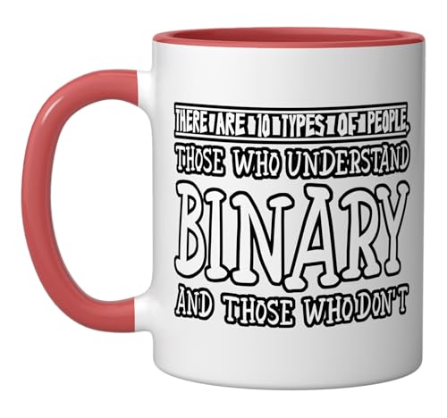 There Are 10 Types Of People, Binary Joke - Ceramic Mug, Red/White