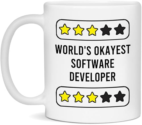 Software Developer Ceramic Coffee Mug - White 11oz, World's Okayest Software Developer