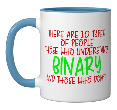 There Are 10 Types Of People, Binary Joke - Ceramic Mug, Blue/White