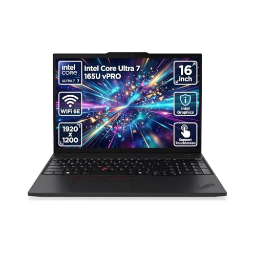 Lenovo 2026 Laptop | ThinkPad T16 Gen 3 | 16" 1920x1200 Touch IPS | Intel-12 Core Ultra 7 165U vPRO | 64GB DDR5 | 4TB SSD | Windows 11 Pro | Wi-Fi 6E - BT 5.3 - Backlit KB- 5.0MP Camera - Black