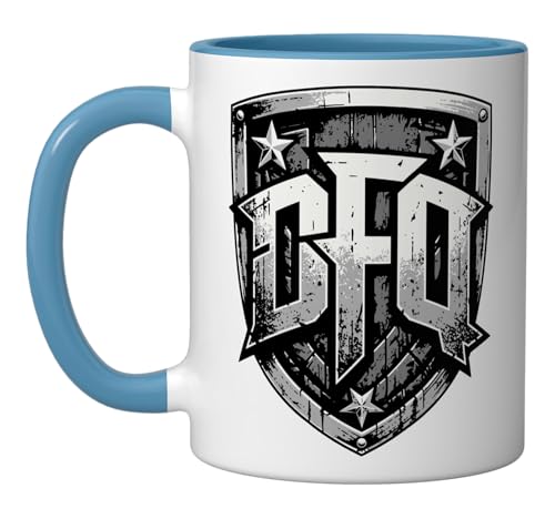 DFQ Don't Fucking Quit Bold Motivating Intense Workout Ceramic Mug, Blue/White