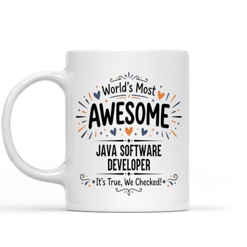 Funny Java Software Developer Coffee Mug - World's Most Awesome Idea Gift for Java Software Developer - Humor Cup for Men Women Mom Dad, Birthday Christmas Appreciation