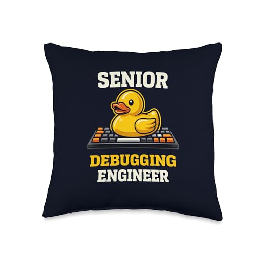 Debugging Engineer Rubber Duck Programmer Coder Humor Throw Pillow