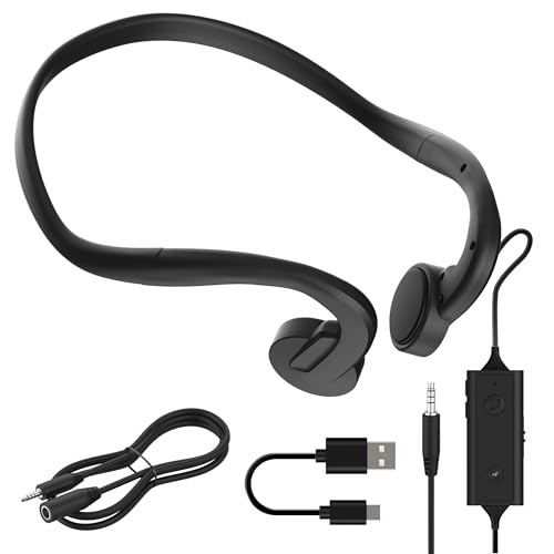 E&P Wired Bone Conduction Headphones with Mic 3.5mm Open Ear PC Gaming