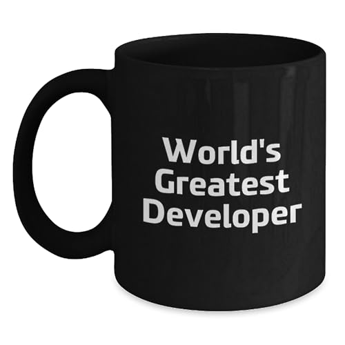 Funny Developer Gifts from Mom - Unique Black Coffee Mug for World's Greatest Developer