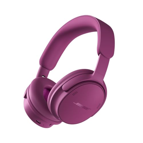 Bose QuietComfort Headphones (2nd Gen) - Wireless Headphones, Active Over Ear Noise Cancelling and Mic, Immersive Audio, USB-C Charging and Lossless Audio, Up to 24 Hours of Play time, Rosewood Mauve