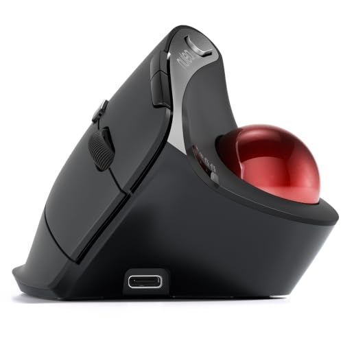 Nulea M506 Wireless Trackball Mouse, 54° Vertical Ergonomic Thumb Control