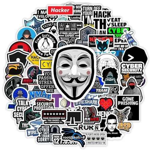 Cybersecurity & Hacker-Themed Waterproof Vinyl Stickers for Tech, Coding, and Network Security - Decals for Laptop, Phone, Scrapbook, Luggage, Bottles