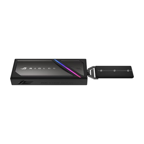 ASUS ROG Strix Aiolos USB-C SSD Enclosure - Dual M.2 NVMe, PCIe & SATA Support, Tool-Free Installation, SSD Dashboard, Metal Hook with Fabric tag, Heat-Resistant Coating + high-Conductive Thermal pad