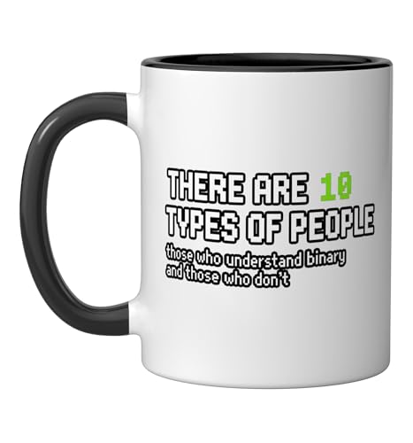 There Are 10 Types Of People Funny Binary Programmer Nerd Ceramic Mug, Black/White