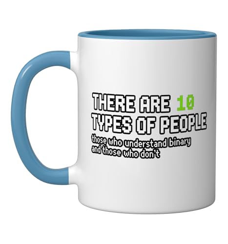 There Are 10 Types Of People Funny Binary Programmer Nerd Ceramic Mug, Blue/White