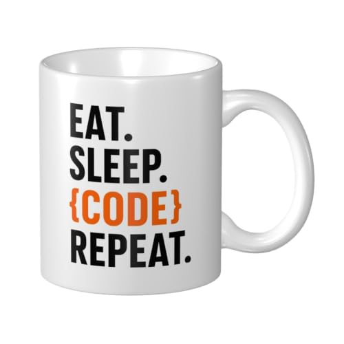 Eat. Sleep. Code Repeat. Mugs Personalized For Women Men Coffee Mugs Funny Mug For Mom Bestie Funny Cup