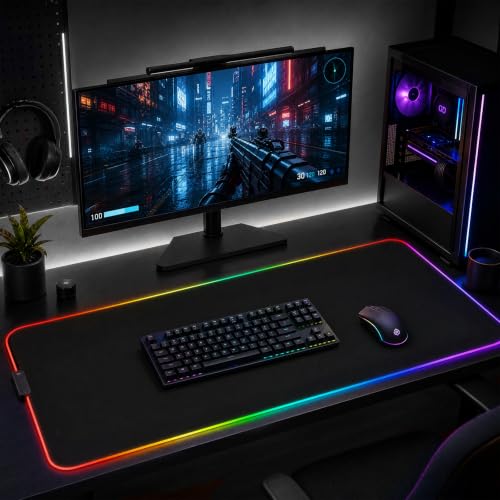 RGB LED Gaming Mouse Pad, Desk Pad, Large Mouse Pad for Desk, Computer Mat