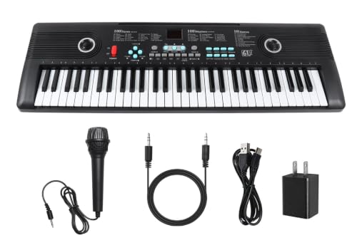 61 key keyboard piano, Electronic Digital Piano with Built-In Speaker Microphone, Portable Keyboard Gift Teaching for Beginners, electric piano for youth