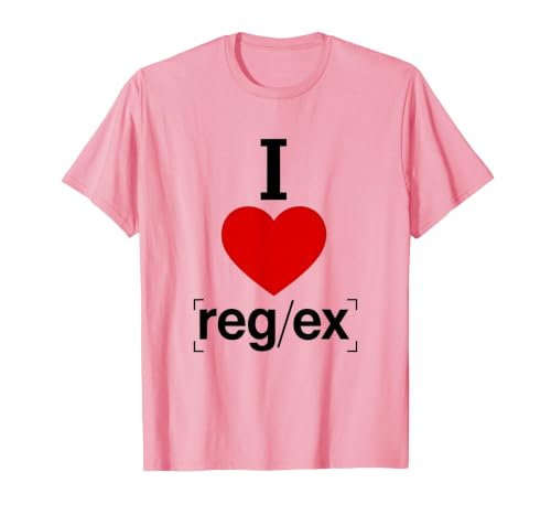 I Heart Regex Bold Typography Design T-Shirt, Men, Pink, Small