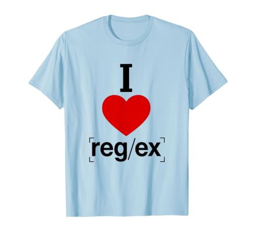 I Heart Regex Bold Typography Design T-Shirt, Men, Baby Blue, X-Large