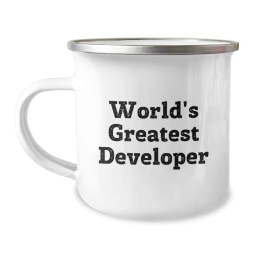 Developer Funny Quote Gifts from Friends for Developer, World's Greatest Developer Camping Mug Graduation Unique Gifts, Funny Developer Quote on Stainless Steel Camping Mug