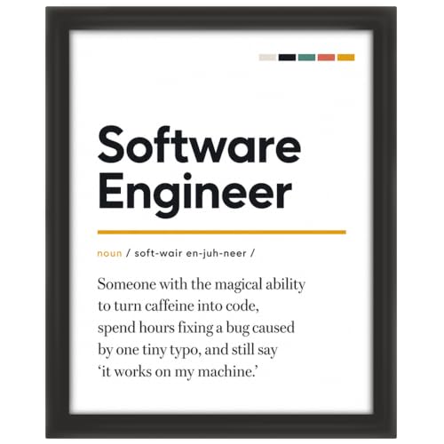 Posterizer - Software Engineer Definition Poster, Funny Programmer Wall Art, Coding Office Decor, Developer Gift Print, Computer Science Poster, Tech Team Coworker Gift- 8x10 Unframed