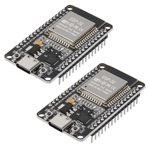 AITRIP 2PCS ESP32 Dev Boards, USB-C Esp32-Wroom-32, WiFi Bluetooth Low-Power for Arduino IoT Application