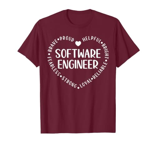 Software Engineer T-Shirt, Men, Burgundy, Large