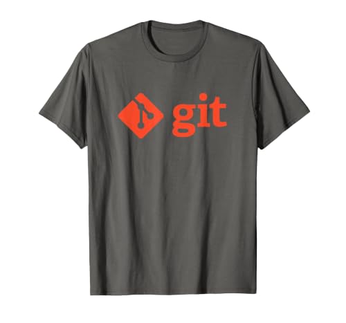 Official Git Logo/Word Orange T-Shirt, Men, Asphalt Grey, Large