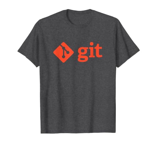 Official Git Logo/Word Orange T-Shirt, Men, Dark Heather Grey, Large