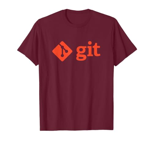 Official Git Logo/Word Orange T-Shirt, Men, Burgundy, Medium