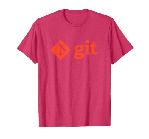 Official Git Logo/Word Orange T-Shirt, Men, Red Heather, Large
