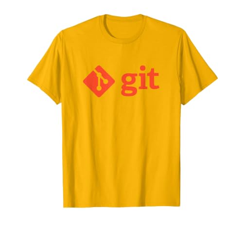 Official Git Logo/Word Orange T-Shirt, Men, Golden Yellow, Large