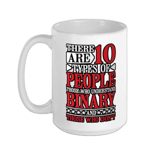 There Are 10 Types Of People, Binary Joke |- Ceramic Mug, White, 15oz