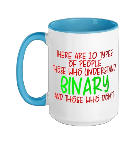 There Are 10 Types Of People, Binary Joke - Ceramic Mug, Blue/White, 15oz