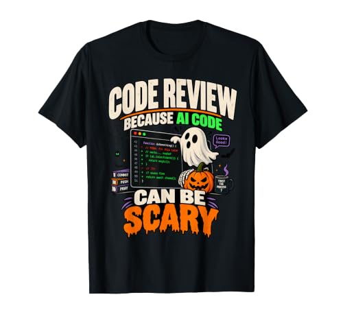 Funny Halloween Software Engineer AI Code Review Programmer T-Shirt