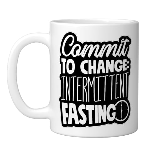 Intermittent Fasting Commit To Change Journey Ceramic Mug, White, 11oz